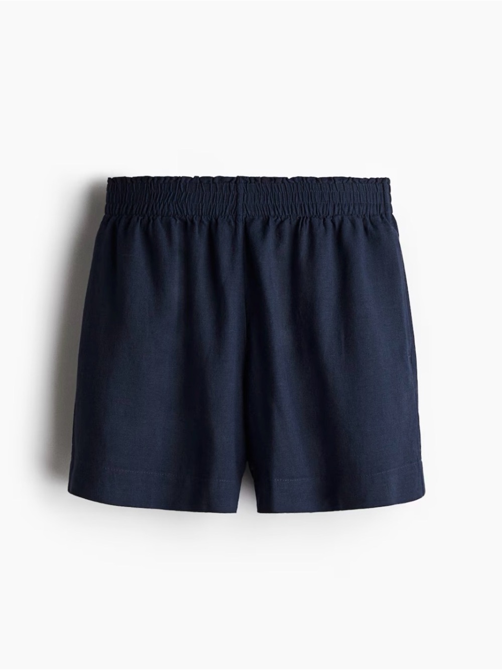 NWT H&M Women's Elastic-Waist Linen-Blend Shorts - Cream and navy BUNDLE - Picture 2 of 4